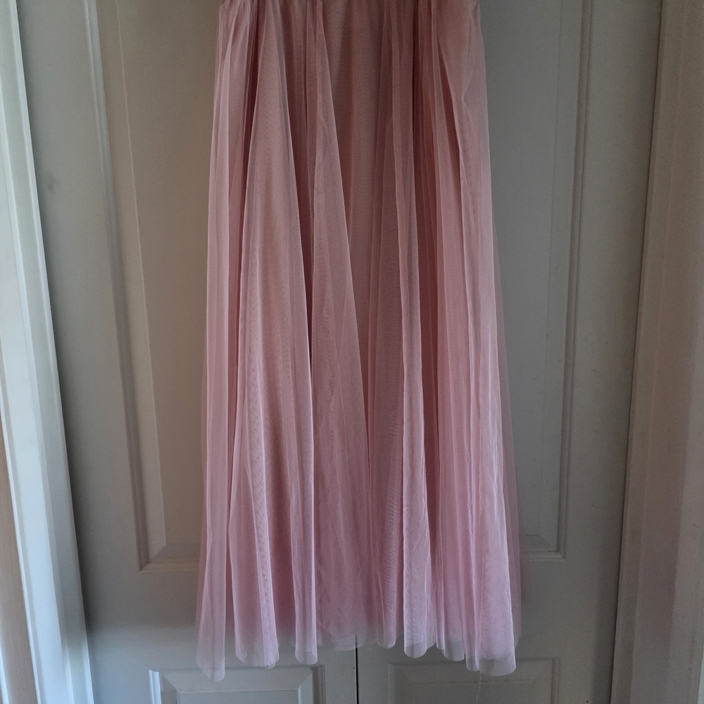 Pink Tulle Midi Skirt - Women's Elegant Layered Design